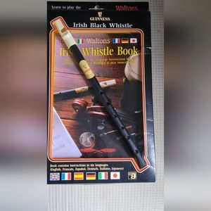 COPY - New Waltons Irish black Whistle and book.  Made in Ireland